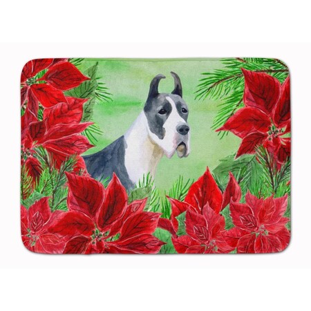 Carolines Treasures Harlequin Great Dane Poinsettas Machine Washable Memory Foam Mat CK1292RUG